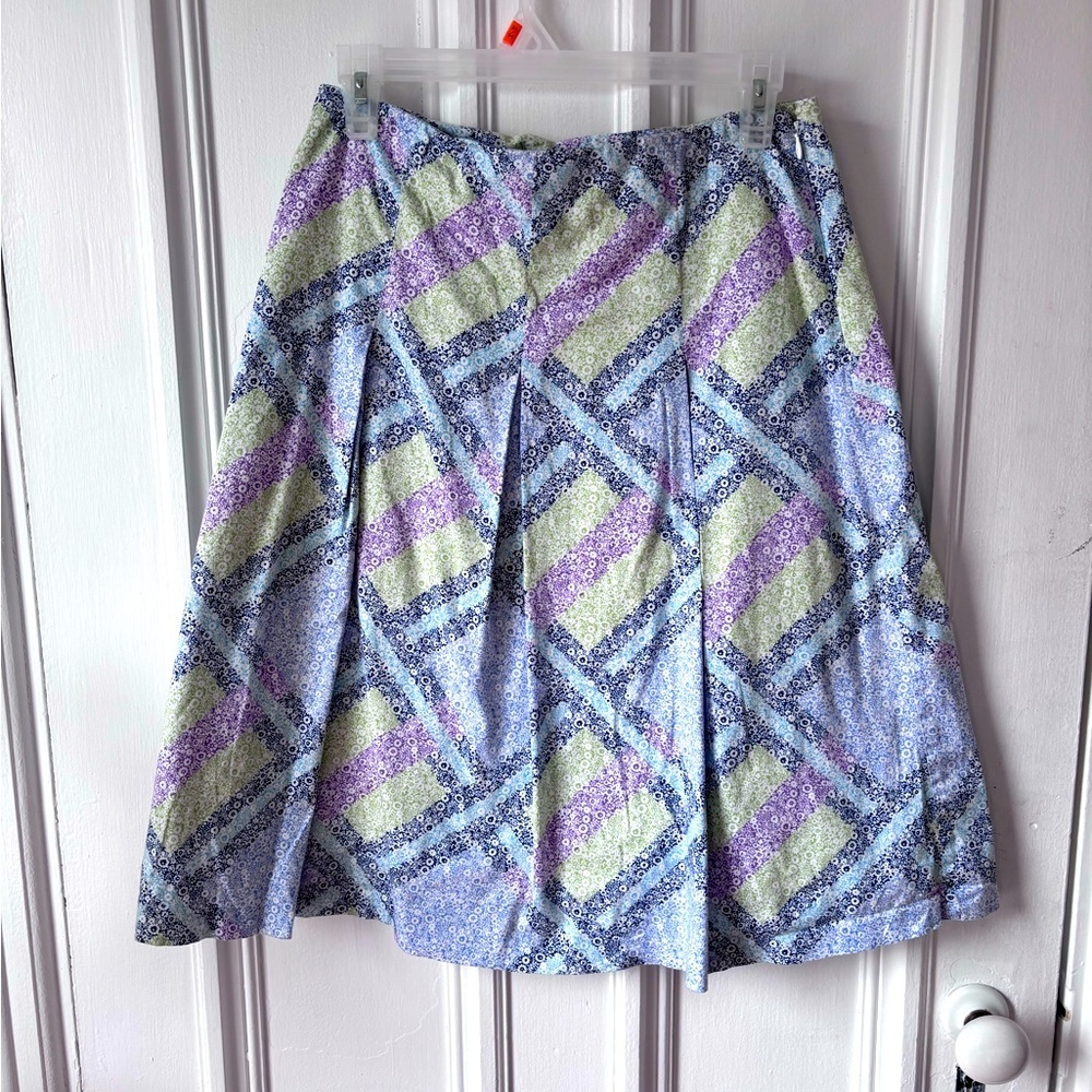 Talbots Factory Women’s Circle Skirt Floral Print Lined Side Zip Size 6